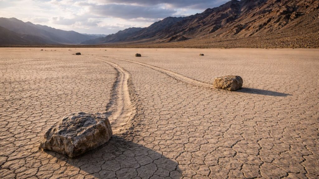Pedras que se movem sozinhas intrigam pesquisadores e o fenômeno é natural