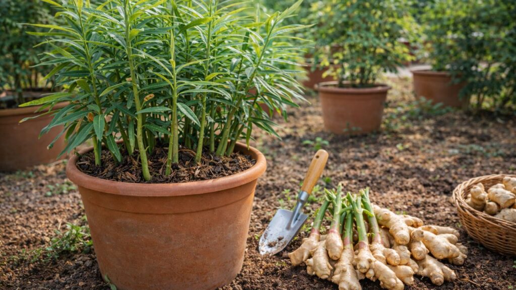 Plantar gengibre em vaso rende colheitas repetidas com cuidados simples