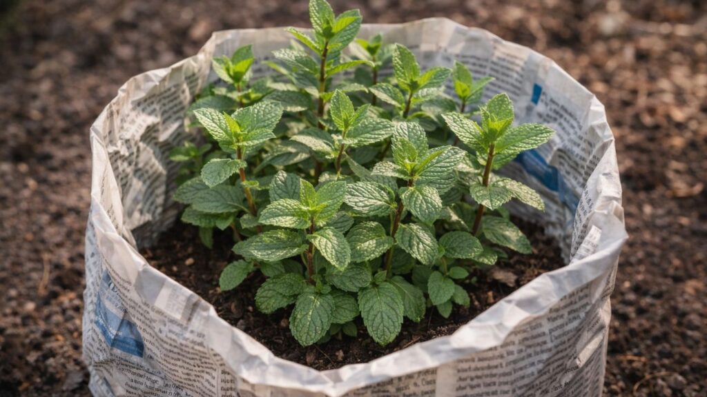 Essa hortelã-verde enfrentou o frio e se recuperou com uma proteção simples