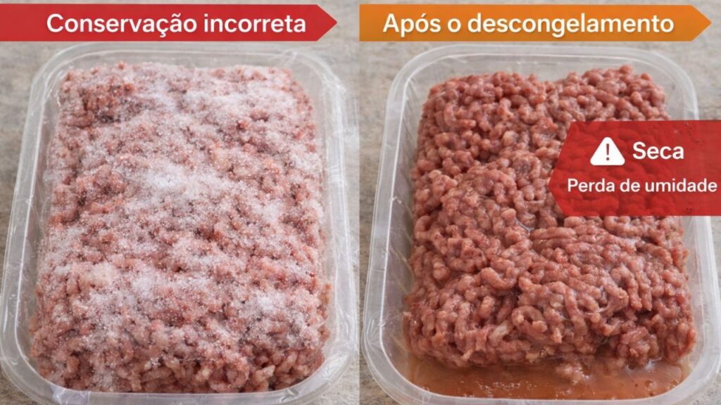 Carne moída perde suculência quando é congelada do jeito errado