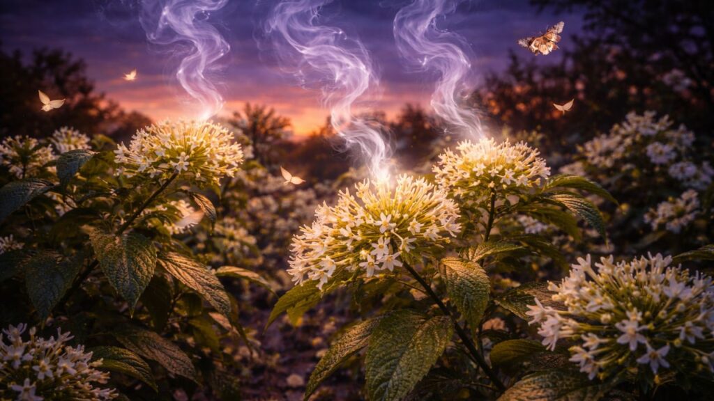 O perfume de certas plantas aparece à noite e chama atenção de quem passa