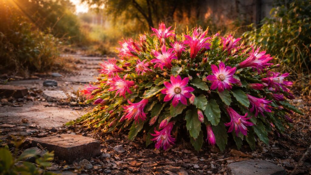 Essa flor-de-maio foi achada em terreno baldio e floresceu quando ninguém esperava