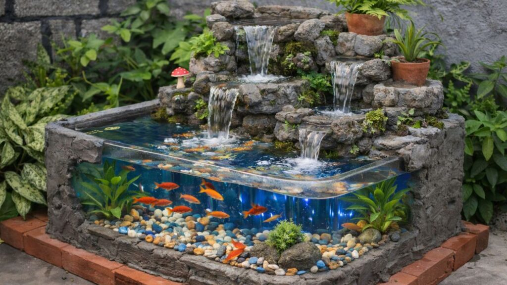 Esse projeto com cimento virou destaque pela beleza e pelo detalhe da cachoeira