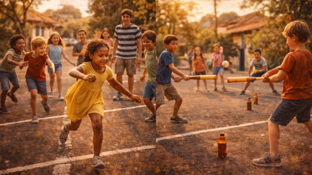 Essas brincadeiras faziam crianças de todas as idades brincar juntas
