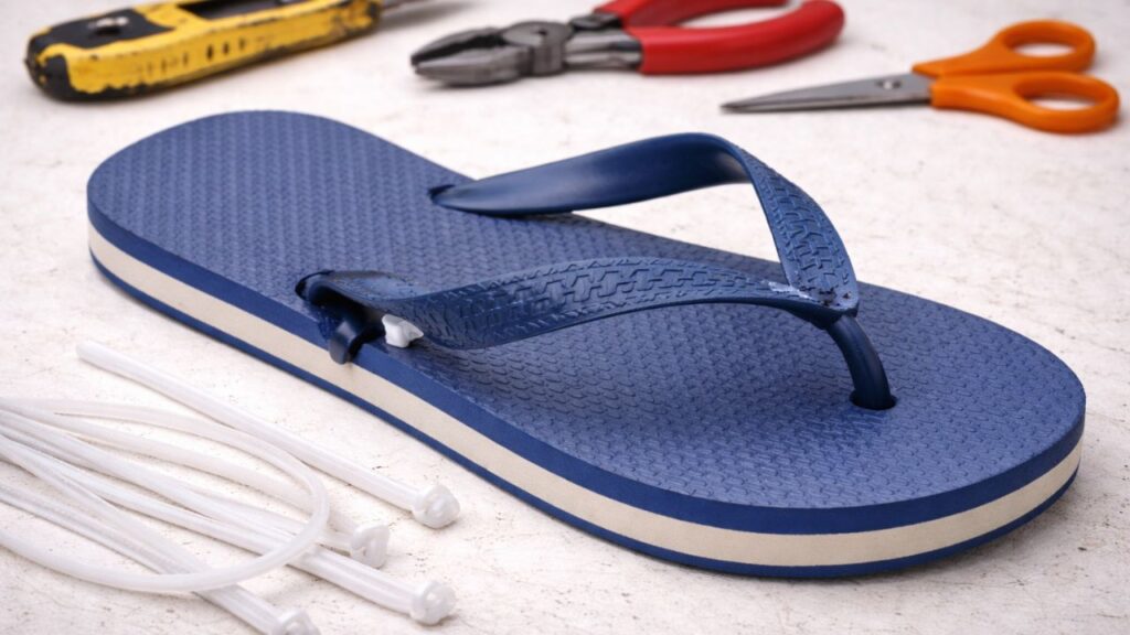 Seu chinelo arrebentou? Uma solução simples evita jogar fora