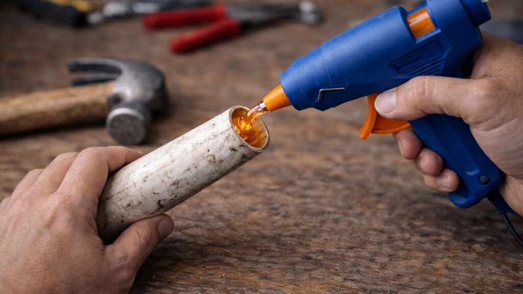 Injetar cola quente em cano de PVC virou solução econômica