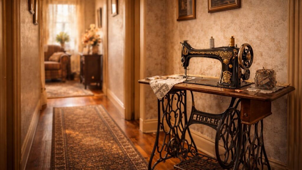 Máquina de costura na sala era comum e hoje causa surpresa