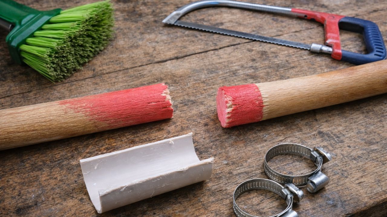 Reparo simples com tubo de PVC pode salvar cabo de vassoura quebrado