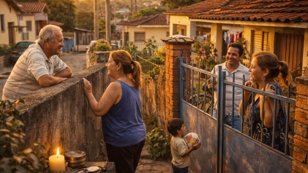 Conversar com vizinhos sem pressa era parte da rotina