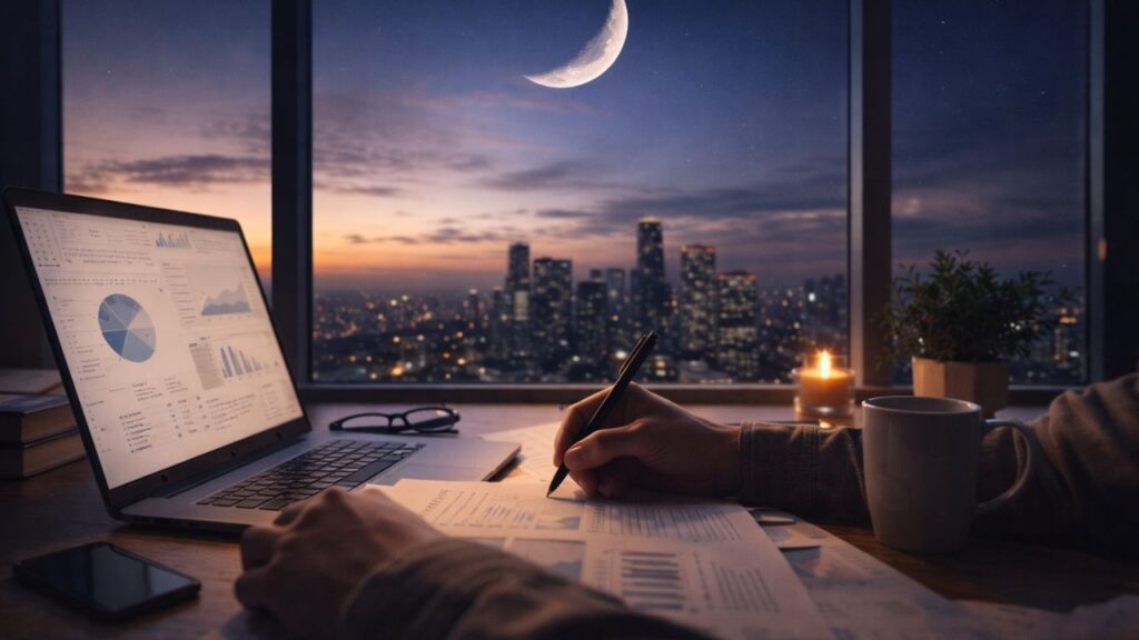 Como a Lua Crescente favorece decisões importantes no trabalho