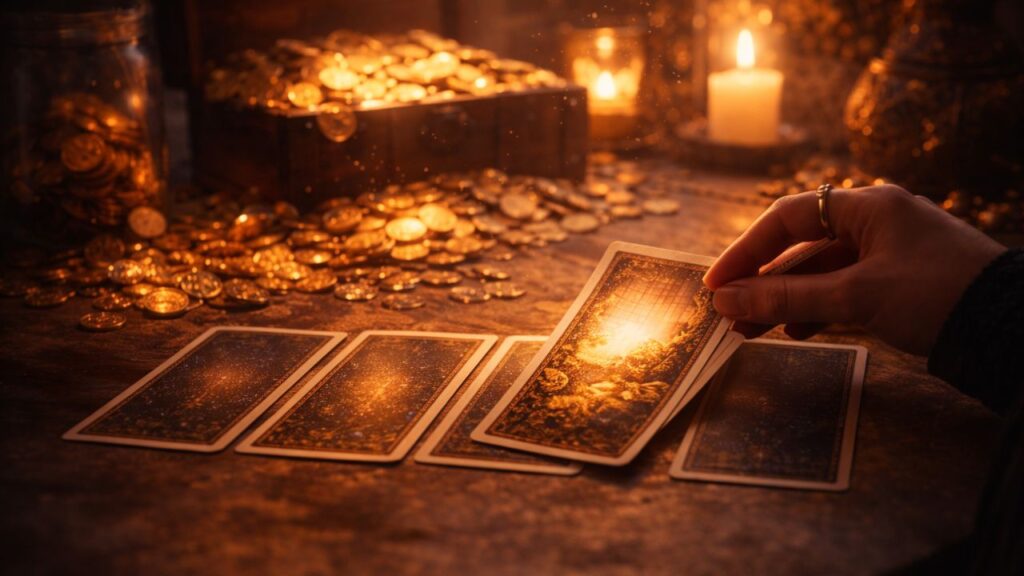 Cartas do tarot que indicam colheita de esforços antigos na vida financeira