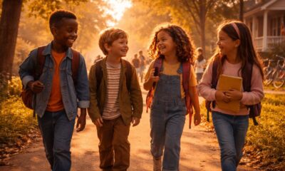 Como era ir para a escola décadas atrás caminhando em grupo