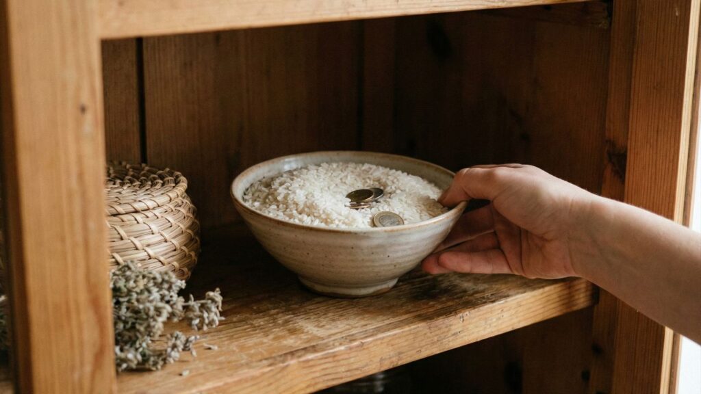 Coloque uma tigela de arroz no seu armário e amanhã você será a pessoa mais feliz do mundo: funciona mesmo!