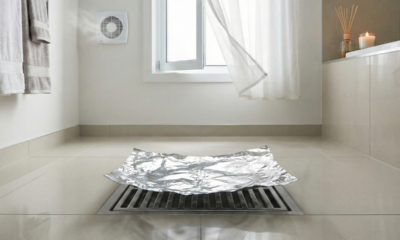 O truque do papel alumínio no ralo garante o fim do mau cheiro em poucos segundos