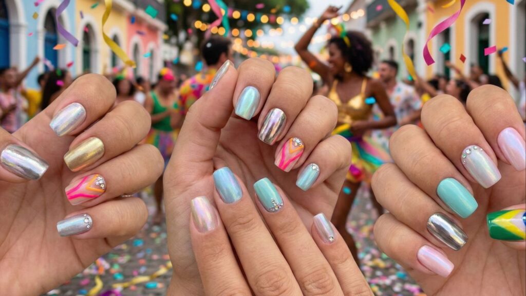 6 tendências de unhas de Carnaval 2026 para brilhar em todos os bloquinhos