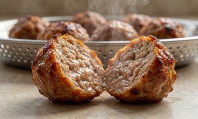 Com carne moída, ovo e farinha, você prepara 30 almôndegas sequinhas e douradas sem fritura