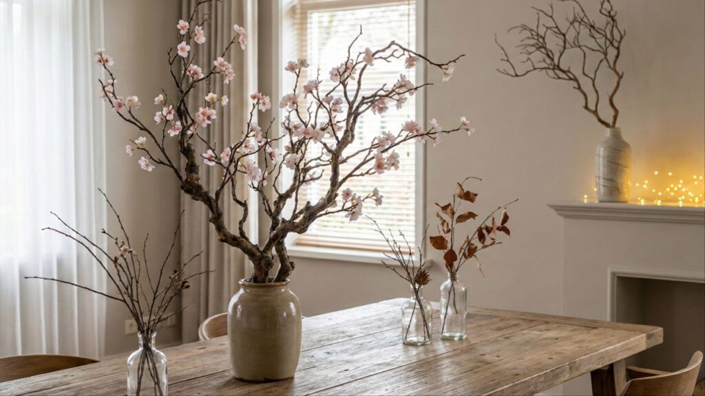 Sua sala vai parecer muito mais luxuosa com esta decoração com galho seco feita em casa