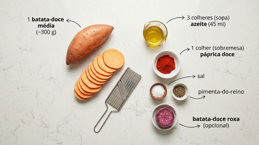 Com apenas uma batata-doce e um tempero rápido, você faz chips crocantes e perfeitos para beliscar