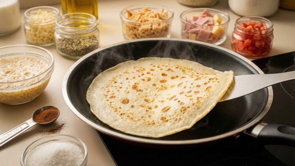 Com ovo e goma de tapioca você faz esse lanche que pode ser doce ou salgado e fica pronto em menos de 10 minutos