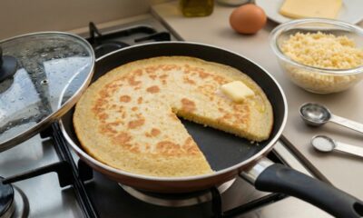 Com flocão e água você faz cuscuz na frigideira que fica macio por dentro e douradinho por fora em apenas 10 minutos