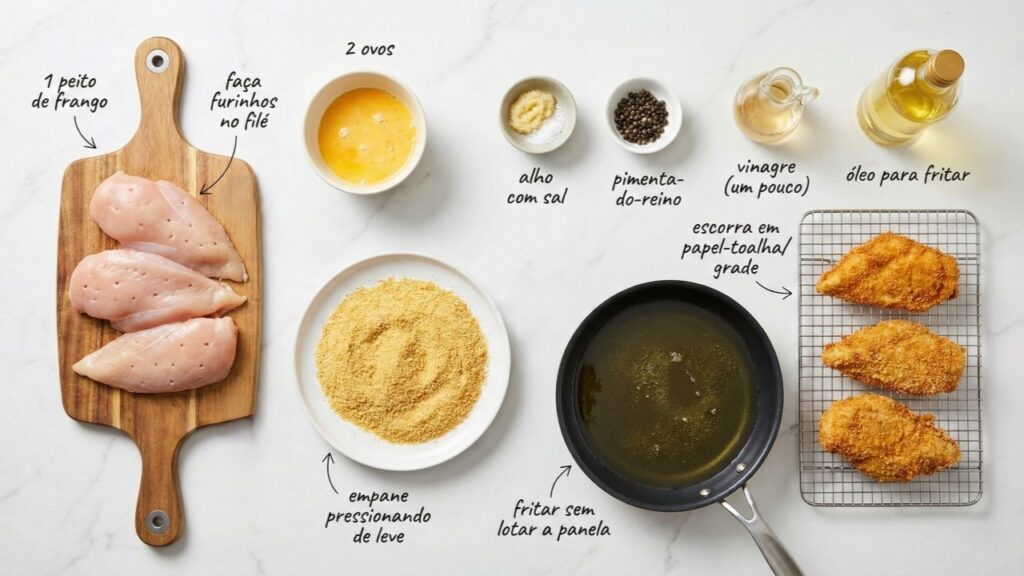 Tem dia que só um frango bem crocante resolve e esse fica suculento por dentro e pronto rapidinho