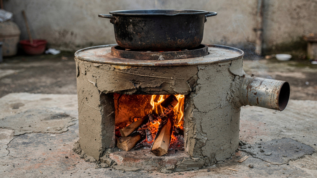 Como construir um fogão sem fumaça usando cimento e balde