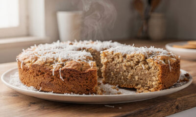 Bolo de coco com farinha de aveia é o lanche saudável mais querido