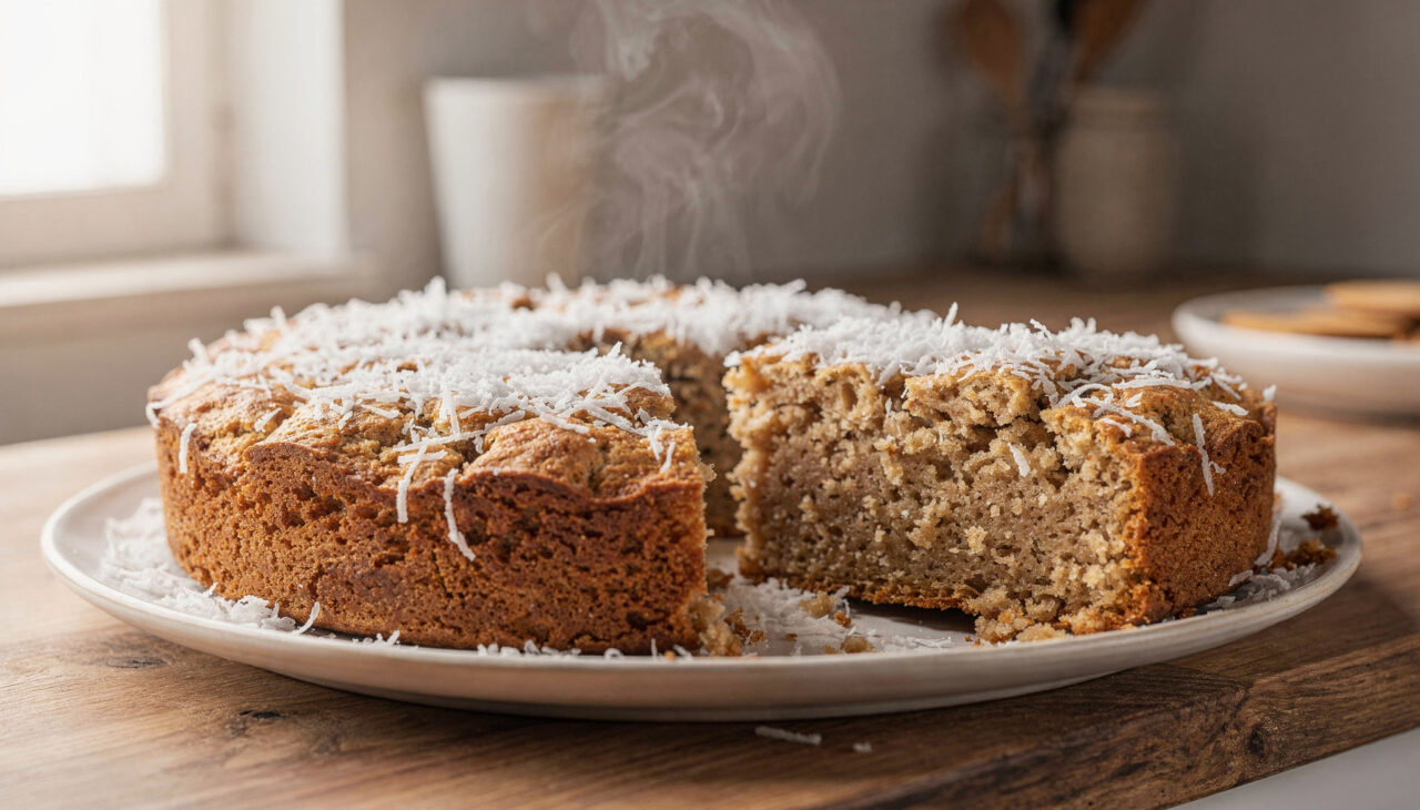 Bolo de coco com farinha de aveia é o lanche saudável mais querido