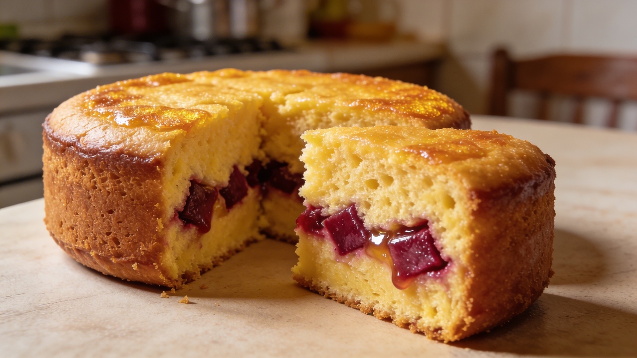Essa versão de bolo de fubá com goiabada é feito no liquidificador, leva apenas 1 ovo e rende 10 porções para um lanche perfumado e cheio de sabor