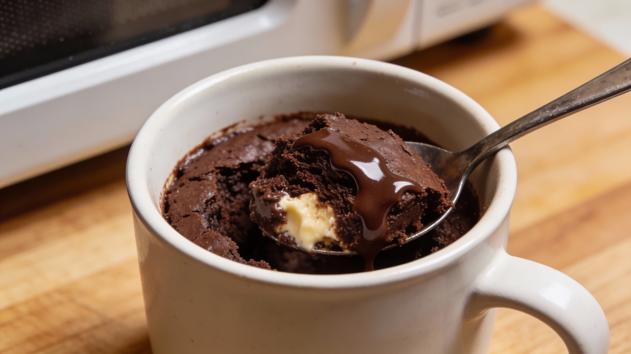 O brownie de preguiçoso que fica pronto em 1 minuto que você faz com apenas 5 ingredientes