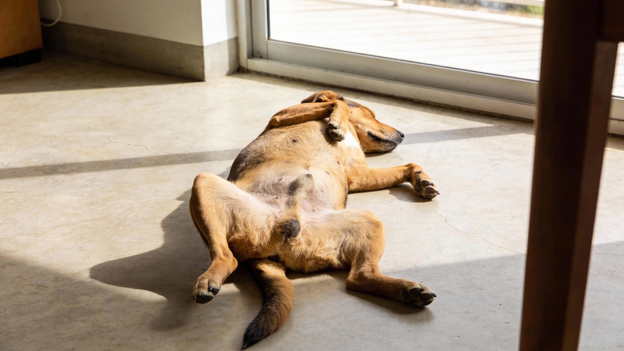 O que significa quando o cachorro dorme de barriga para cima