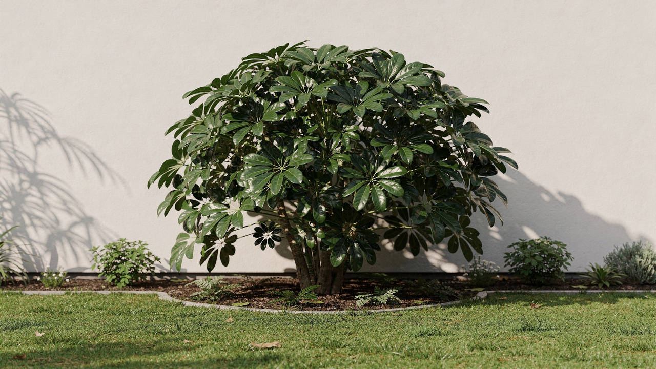 Cheflera para jardins e interiores e por que ela é tão usada em projetos de paisagismo