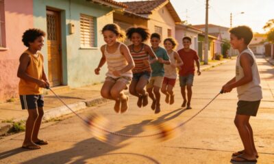 Diversões que reuniam irmãos, primos e amigos na mesma calçada