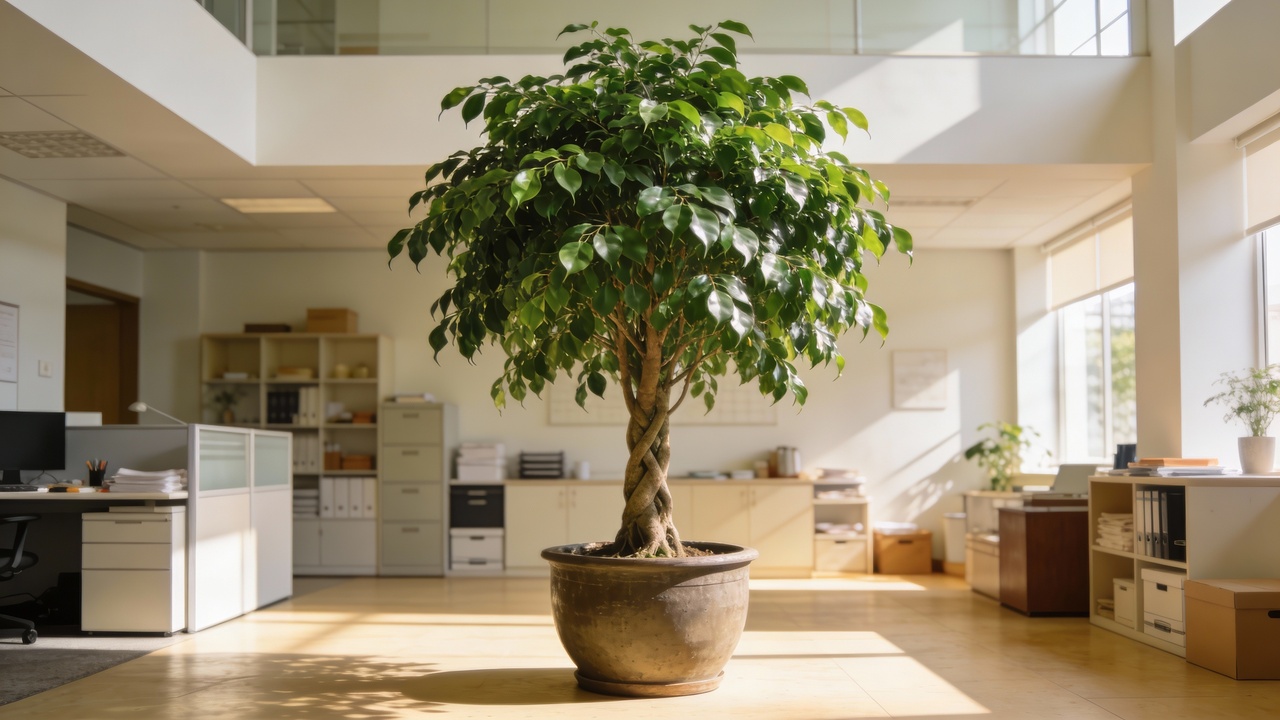 O ficus-benjamina que simboliza crescer junto e fortalecer laços