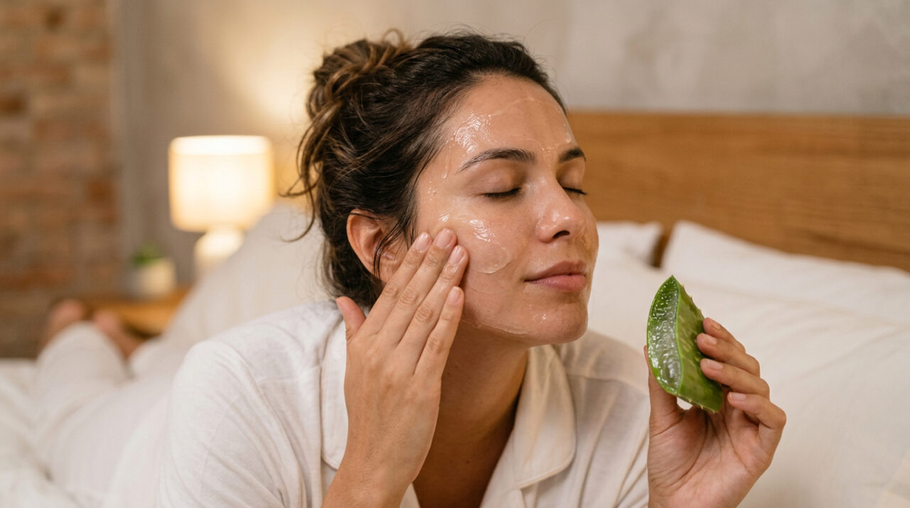 Passar babosa no rosto antes de dormir: para que serve, funciona mesmo e quando vale a pena experimentar