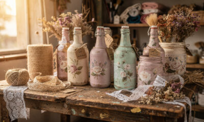 Aprenda como ganhar dinheiro em casa produzindo esta garrafa de vidro decorada única