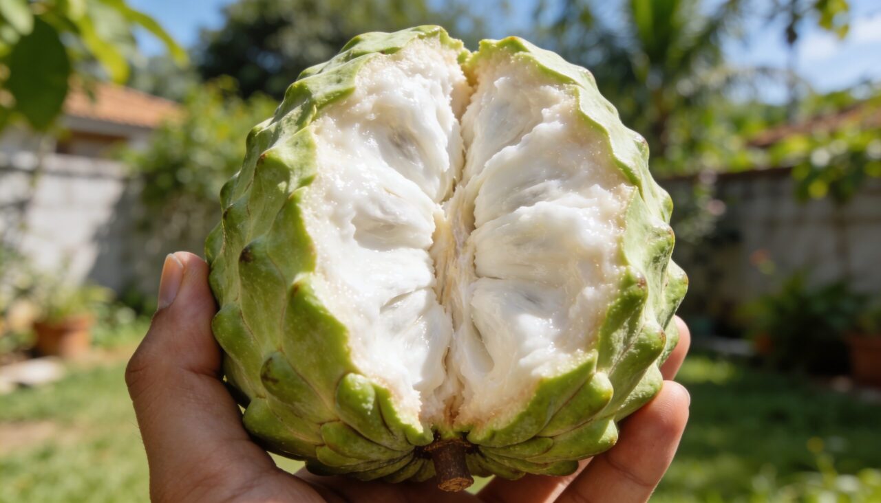 Essa fruta tem sabor de manga com pêssego e vai crescer bem no quintal mesmo sem podar toda hora