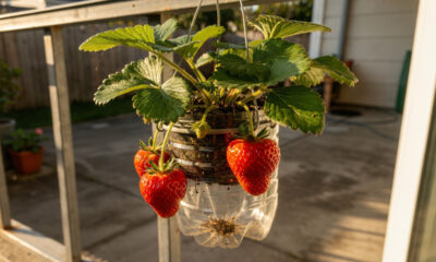 Como plantar morango em garrafa PET e evitar os erros que travam a produção