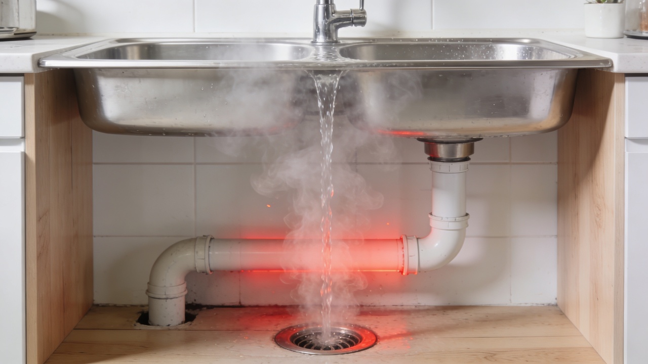 Entenda por que jogar água fervente na pia é o erro mais caro da sua faxina