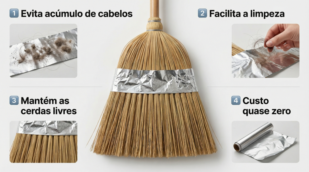 Colocar papel alumínio na vassoura: por que é recomendado e para que serve