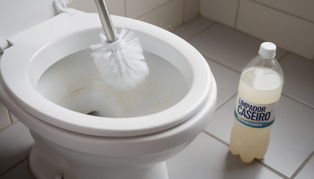 Despeje essa bebida popular no vaso sanitário. Em quinze minutos, o vaso limpo como um novo