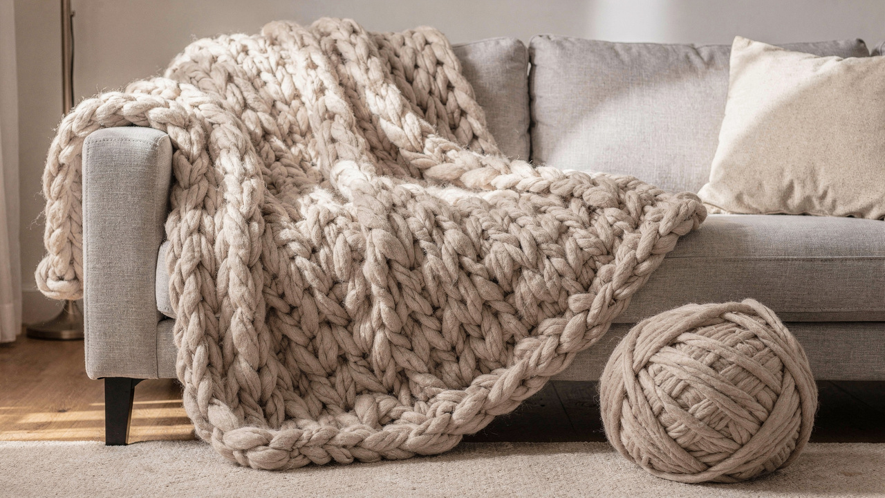 Faça você mesmo a melhor manta feita com as mãos e transforme o visual da sua sala em minutos