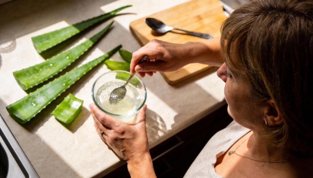 A fórmula perfeita para fazer um creme facial com babosa que estimula colágeno e renova a pele de quem tem 40+
