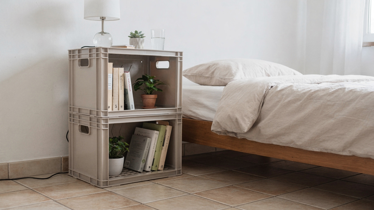 Duas caixas plásticas viram móvel organizador gastando pouco