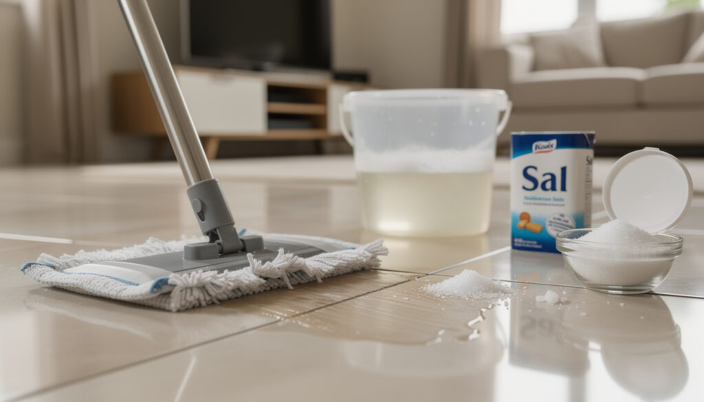 Colocar uma colher de sal na água de passar pano no chão: para que serve e por que é recomendado na limpeza