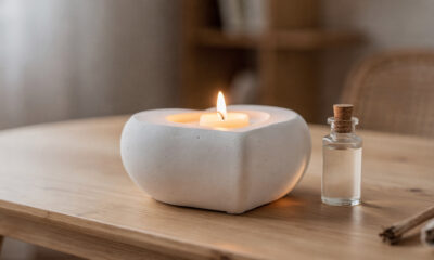 Faça um porta-velas de gesso aromático incrível em formato de coração usando apenas materiais caseiros