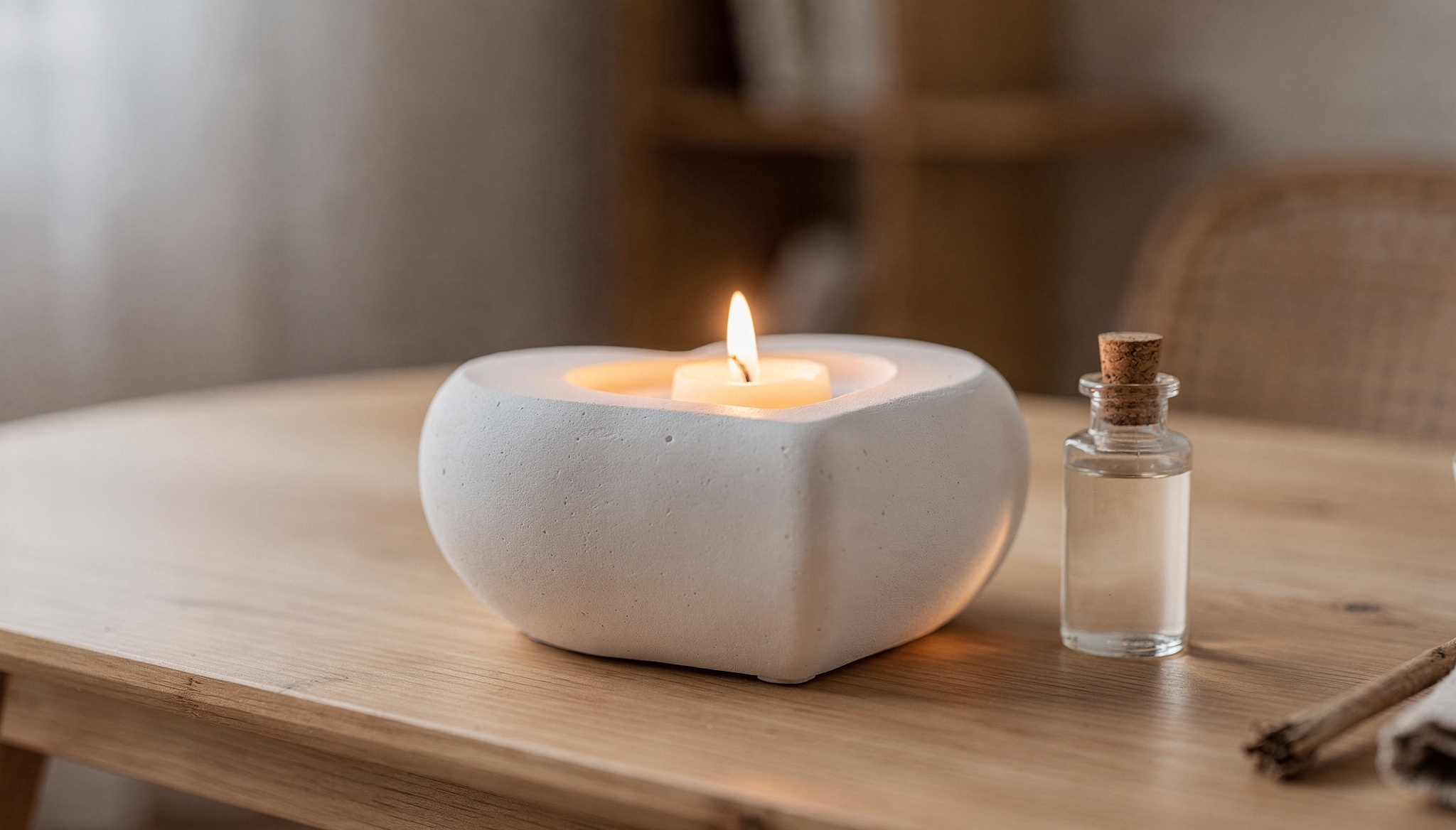 Faça um porta-velas de gesso aromático incrível em formato de coração usando apenas materiais caseiros