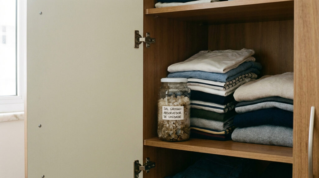 Colocar um pote com sal dentro do guarda-roupa: para que serve essa solução caseira e quais os benefícios