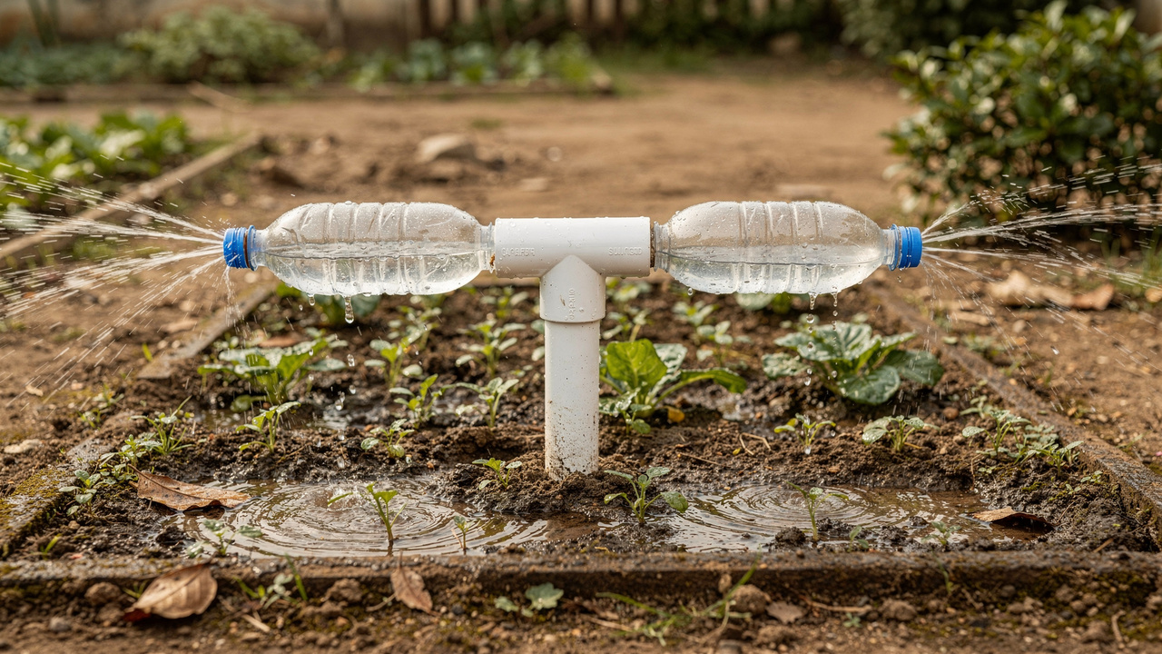 Uma garrafa plástica velha dentro de um PVC pode economizar seu tempo no jardim