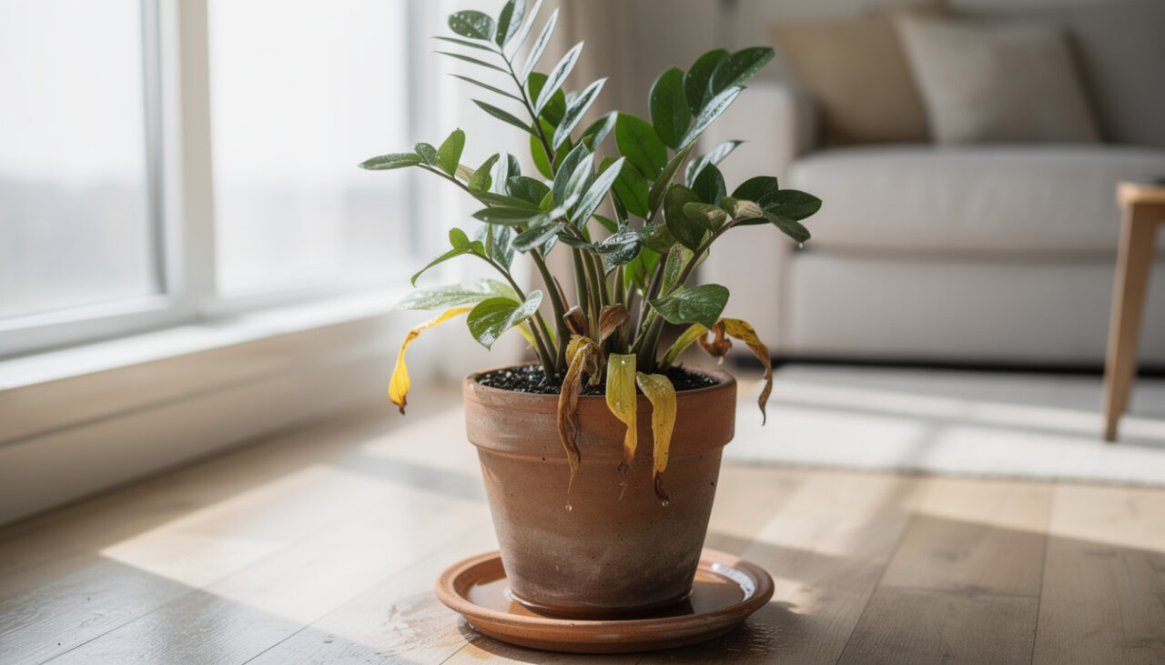 Por que a zamioculca para de crescer e o ajuste simples que evita folhas amareladas